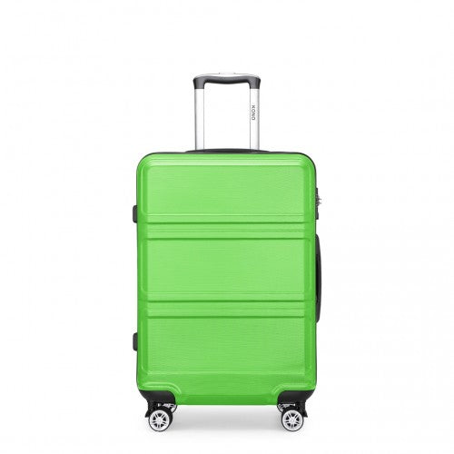 Kono ABS 20 Inch Sculpted Horizontal Design Cabin Luggage - Green