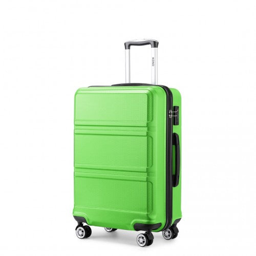Kono ABS 20 Inch Sculpted Horizontal Design Cabin Luggage - Green