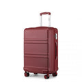 Kono ABS 20 Inch Sculpted Horizontal Design Cabin Luggage - Burgundy