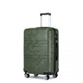 Kono ABS 20 Inch Sculpted Horizontal Design Cabin Luggage - Camouflage Green And Black