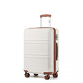 Kono ABS 28 Inch Sculpted Horizontal Design Suitcase - Cream
