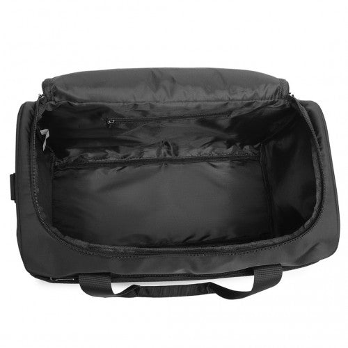Kono ABS 20 Inch Sculpted Horizontal Design 2 Piece Suitcase Set With Cabin Bag - Black