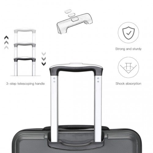 Kono ABS 20 Inch Sculpted Horizontal Design Cabin Luggage - Grey