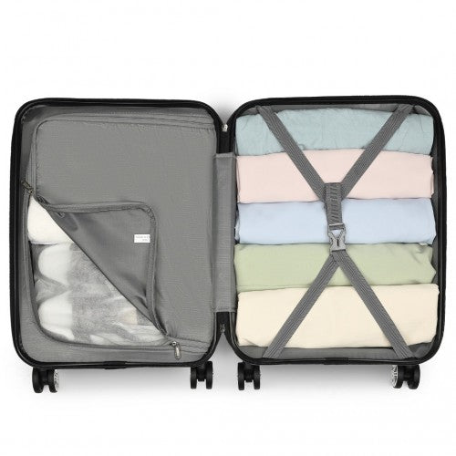 Kono ABS 20 Inch Sculpted Horizontal Design Cabin Luggage - Mint Green