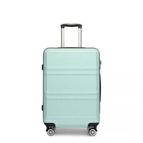 Kono ABS 20 Inch Sculpted Horizontal Design Cabin Luggage - Mint Green