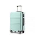 Kono ABS 24 Inch Sculpted Horizontal Design Suitcase - Mint Green
