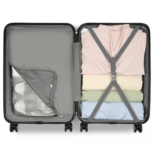 Kono ABS 24 Inch Sculpted Horizontal Design Suitcase - Mint Green