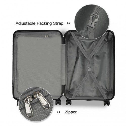 Kono ABS 24 Inch Sculpted Horizontal Design Suitcase - Mint Green