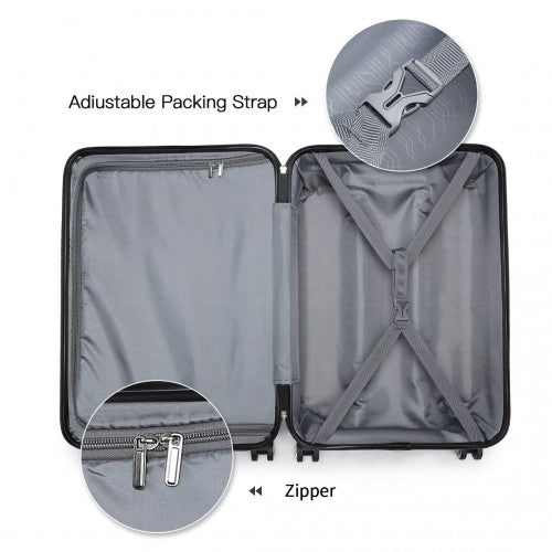 Kono ABS 24 Inch Sculpted Horizontal Design Suitcase - Nude