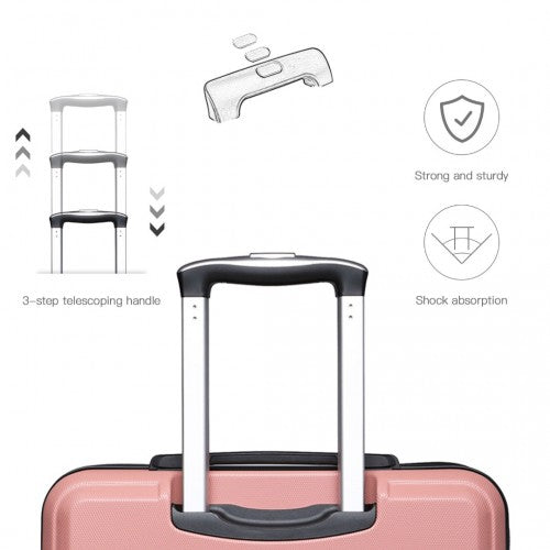 Kono ABS 24 Inch Sculpted Horizontal Design Suitcase - Nude