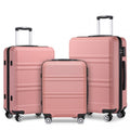 Kono ABS Sculpted Horizontal Design 3 Piece Suitcase Set - Nude