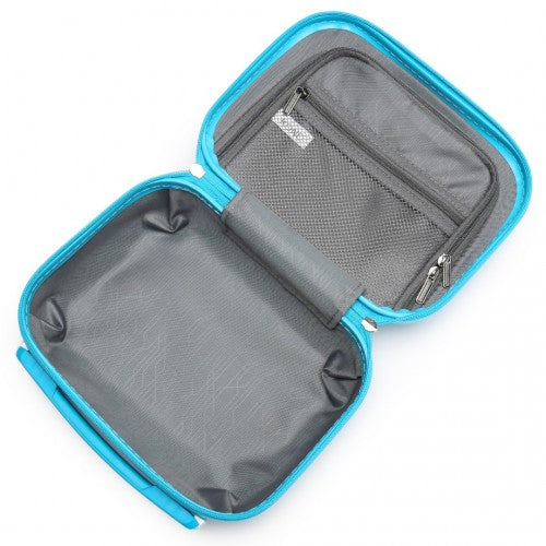 Kono ABS 4 Wheel Suitcase Set with Vanity Case - Blue