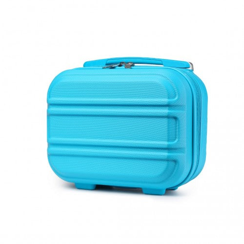 Kono 12 Inch Lightweight Hard Shell ABS Vanity Case - Blue