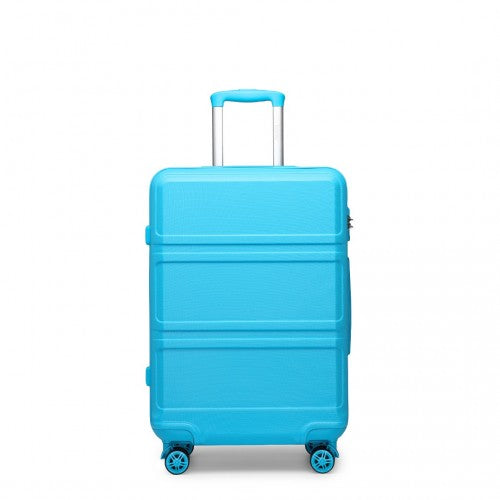Kono ABS 20 Inch Sculpted Horizontal Design Cabin Luggage - Blue