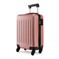 Kono 19 Inch ABS Hard Shell Carry On Luggage 4 Wheel Spinner Suitcase - Nude