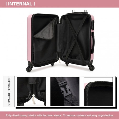 Kono 28 Inch ABS Hard Shell Luggage 4 Wheel Spinner Suitcase - Pink