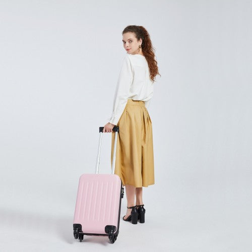 Kono 19 Inch ABS Hard Shell Carry On Luggage 4 Wheel Spinner Suitcase - Grey