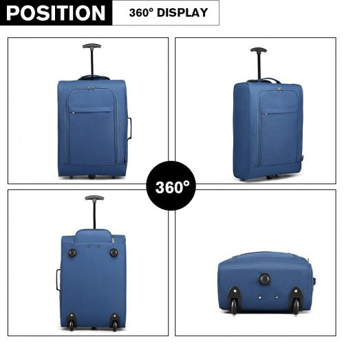 Kono CABIN SIZE SOFT SHELL HAND LUGGAGE - BLUE