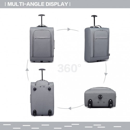 Kono CABIN SIZE SOFT SHELL HAND LUGGAGE - GREY