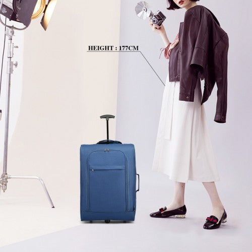 Kono CABIN SIZE SOFT SHELL HAND LUGGAGE - BLUE