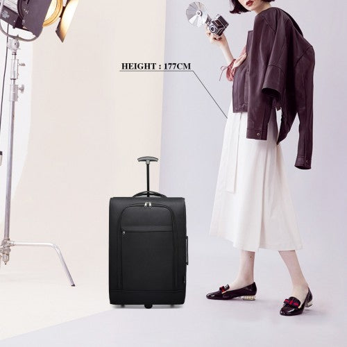 Kono CABIN SIZE SOFT SHELL HAND LUGGAGE - BLACK