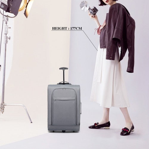 Kono CABIN SIZE SOFT SHELL HAND LUGGAGE - GREY