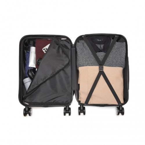 Kono Hard Shell ABS Carry On Suitcase 20 Inch - Navy