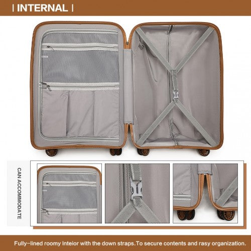 KONO 20 INCH CABIN SIZE HARD SHELL PP SUITCASE - CREAM