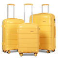 KONO 20 - 24 - 28" HARD SHELL PP SUITCASE SET - YELLOW