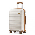 Kono 28 Inch Multi Texture Hard Shell PP Suitcase - Classic Collection - Cream