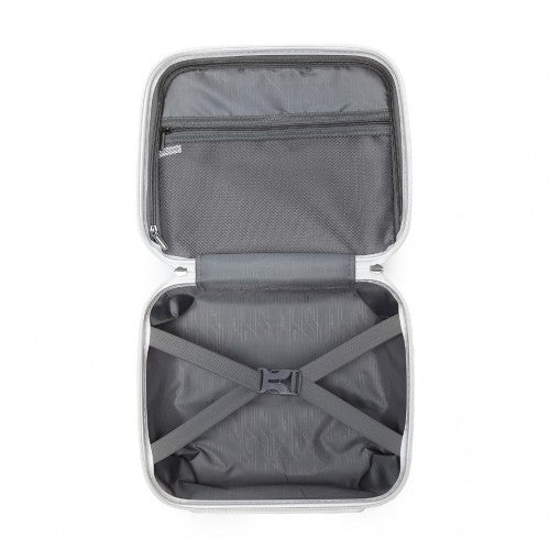 Kono 14 Inch Multi Texture Hard Shell PP Vanity Case - Classic Collection - White