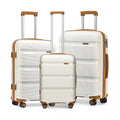 Kono Bright Hard Shell PP Suitcase 3 Pieces Set - Classic Collection - Cream
