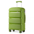 Kono 20 Inch Bright Hard Shell PP Carry - On Suitcase In Cabin Size - Green