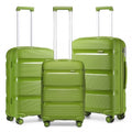 Kono Bright Hard Shell PP Suitcase 3 Pieces Set - Classic Collection - Green