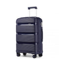 Kono 20 Inch Bright Hard Shell PP Carry - On Suitcase In Cabin Size - Navy
