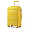 Kono 20 Inch Bright Hard Shell PP Carry - On Suitcase In Cabin Size - Yellow