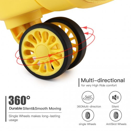 Kono 20 Inch Bright Hard Shell PP Carry - On Suitcase In Cabin Size - Yellow