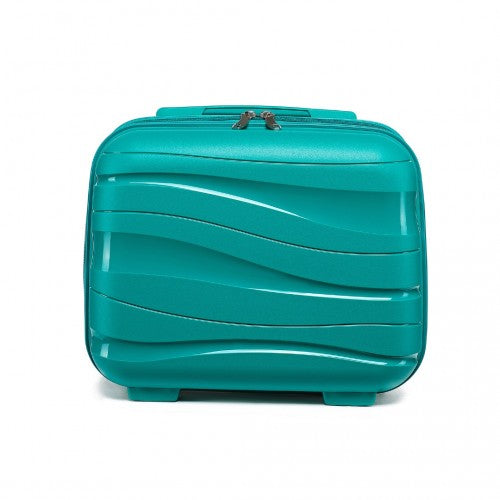 Kono 14 Inch Lightweight Polypropylene Hard Shell Vanity Case - Teal