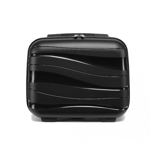 Kono 14 Inch Lightweight Polypropylene Hard Shell Vanity Case - Black