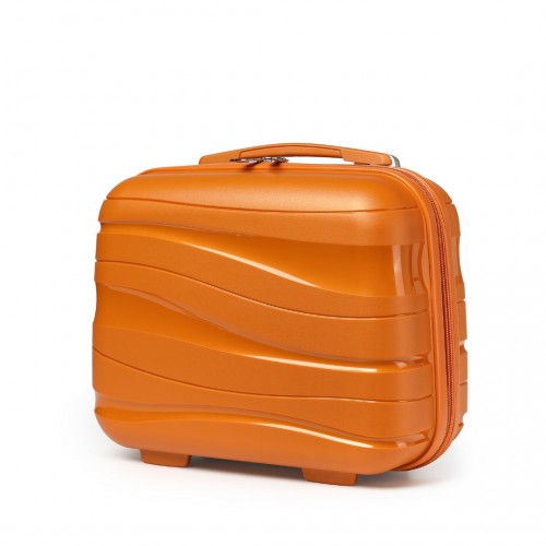 Kono 14 Inch Lightweight Polypropylene Hard Shell Vanity Case - Orange