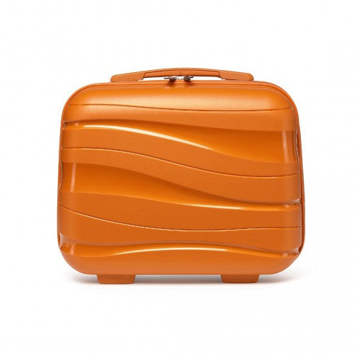 Kono 14 Inch Lightweight Polypropylene Hard Shell Vanity Case - Orange