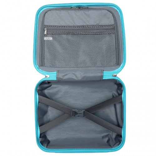 Kono 14 Inch Lightweight Polypropylene Hard Shell Vanity Case - Blue