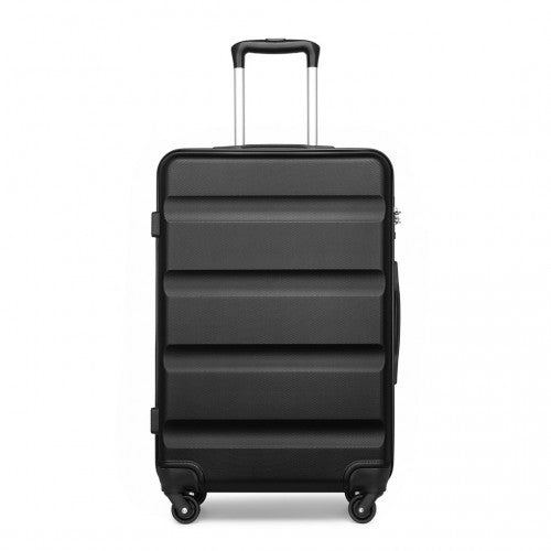 Kono 24 Inch Check in Luggage - Streamlined ABS Hardshell Suitcase with Secure TSA Lock - Black