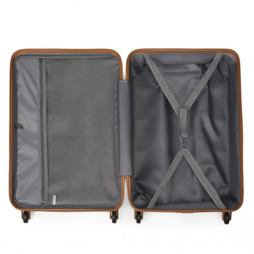 Kono 19 Inch Cabin Size Carry On Suitcase - Streamlined Lightweight ABS Hardshell with Secure TSA Lock - Cream