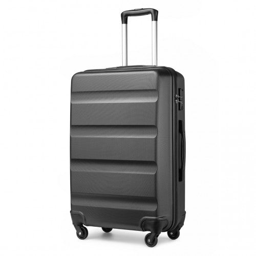 Kono 24 Inch Check in Luggage - Streamlined ABS Hardshell Suitcase with Secure TSA Lock - Grey