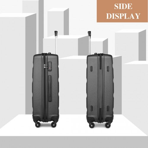 Kono 24 Inch Check in Luggage - Streamlined ABS Hardshell Suitcase with Secure TSA Lock - Grey