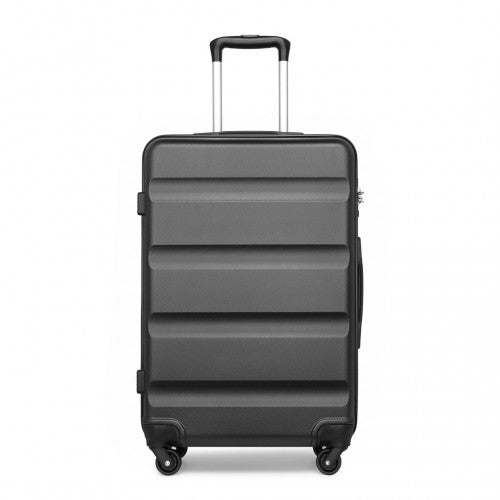 Kono 24 Inch Check in Luggage - Streamlined ABS Hardshell Suitcase with Secure TSA Lock - Grey
