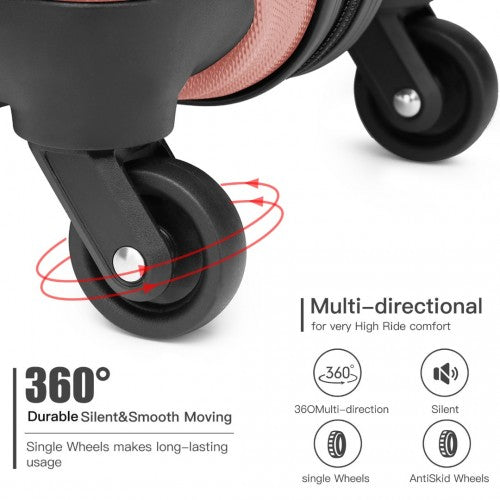 Kono 3 - Piece Lightweight ABS Hardshell Suitcase Set - 19, 24, 28 Inch with Secure TSA Lock - Nude