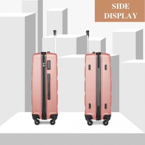 Kono 3 - Piece Lightweight ABS Hardshell Suitcase Set - 19, 24, 28 Inch with Secure TSA Lock - Nude