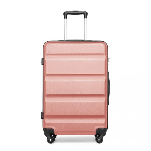 Kono 24 Inch Check in Luggage - Streamlined ABS Hardshell Suitcase with Secure TSA Lock - Nude